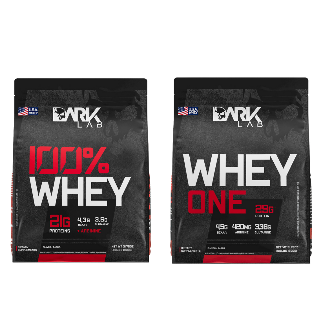 Kit Creatina Monohidratada 100% Pura Refil 1Kg + Whey Protein One 900g Dark Lab