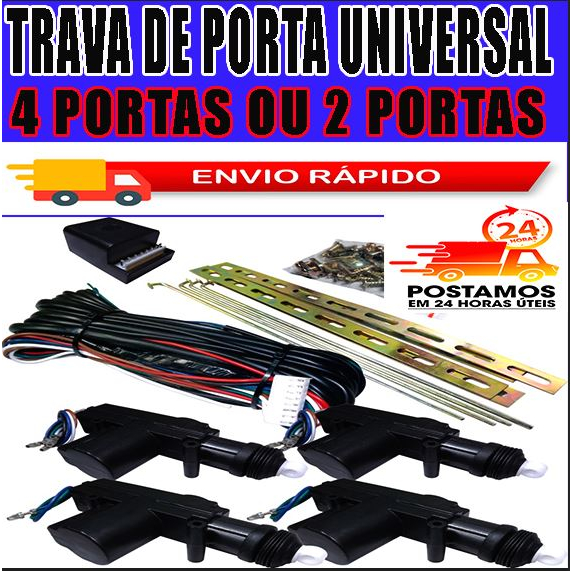 Kit Trava Eletrica Universal 4 Portas Dupla Serventia Premium Melhor