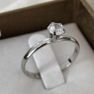 Anel Solitário Prata 925 Com Pedra De Zircônia em Oferta na Shopee