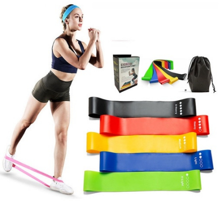 Kit 5 Faixa Elástica Thera Mini Band Fisioterapia Multifuncional Pilates Crossfit