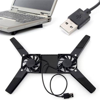 Suporte Base Cooler Duplo Resfriamento Notebook Usb Preto