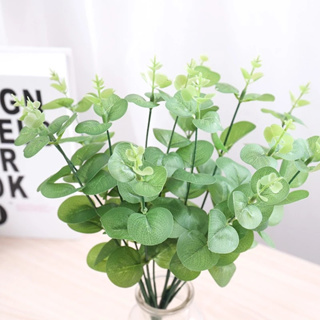 Plantas Artificiais Eucalipto Folha Pequena Decorativa Verdes Frescas Sala De Estar em Oferta na Shopee