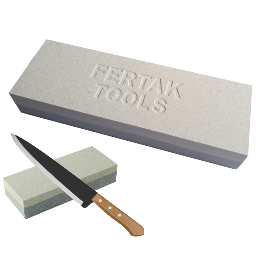 Pedra de Afiar Amolar Faca Dupla Face Retangular 6" - Fertak em Oferta na Shopee