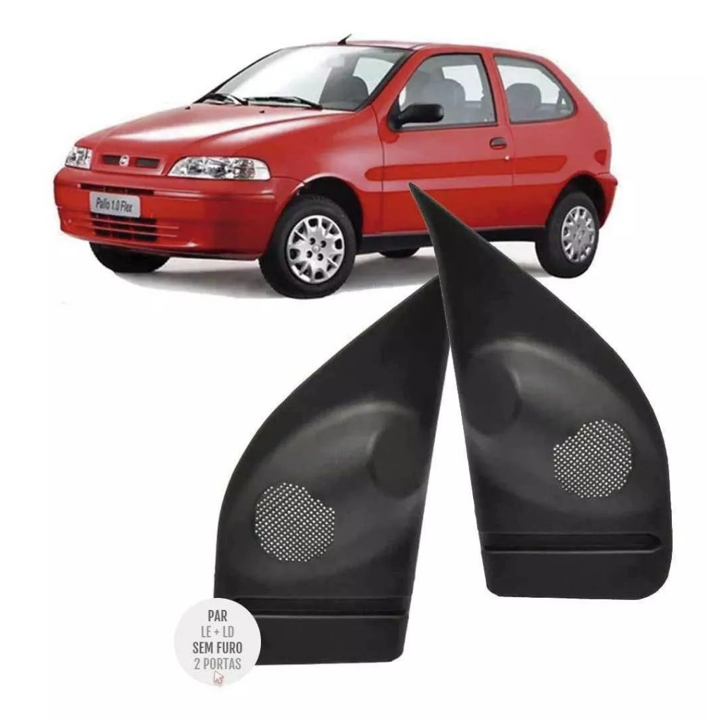 Par Moldura Acabamento Interno Retrovisor Sem Furo Fiat Palio Fire 97 a 2005 2 Portas