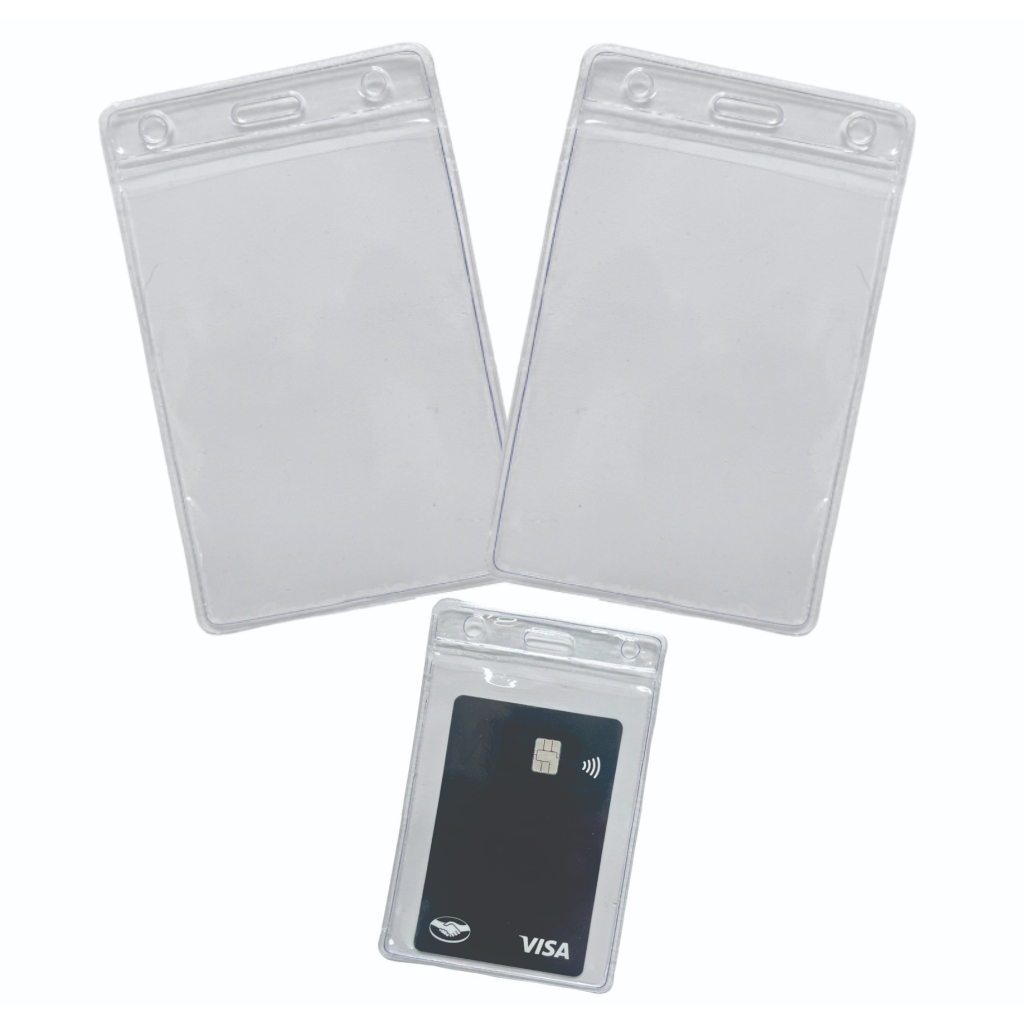 Porta Crachá / Cartão Vertical Bolsa Plástica Pvc Transparente-110x70mm  - 50 un. ou 100un . ou 150 un. em Oferta na Shopee