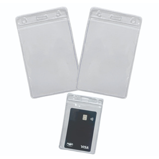 Porta Crachá / Cartão Vertical Bolsa Plástica Pvc Transparente-110x70mm  - 50 un. ou 100un . ou 150 un. em Oferta na Shopee