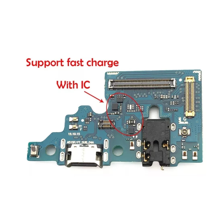 Placa Conector Carga Compatível A51 Sm A515 Com Microfone Conector com Turbo C.I. Carga Rápido