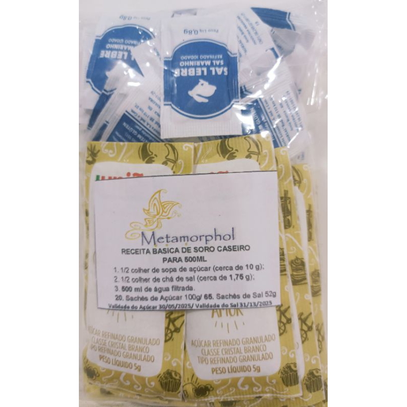 Kit de Sachês de açúcar e de sal para mochila de Emergência em Oferta na Shopee