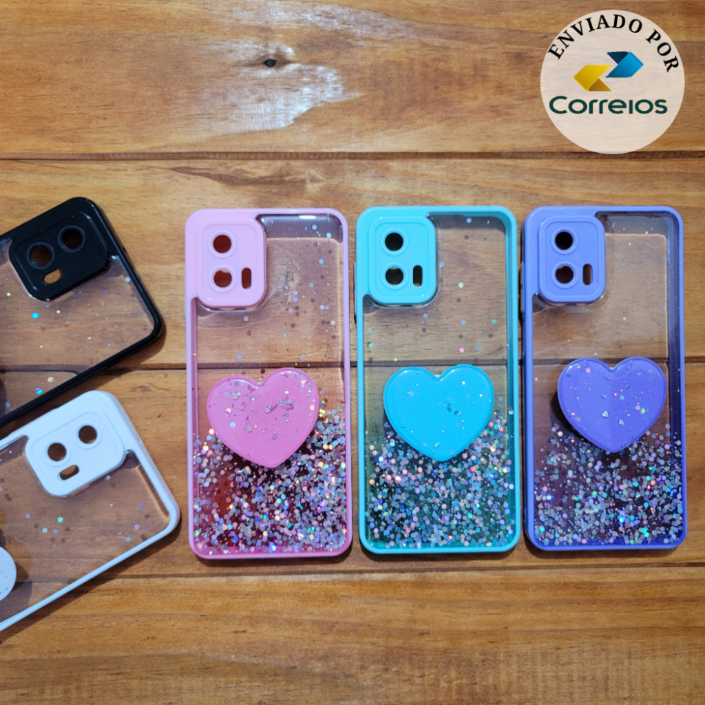 Capa Case Capinha com suporte pop Motorola Moto G73 / Moto G73 – Pop Glitter