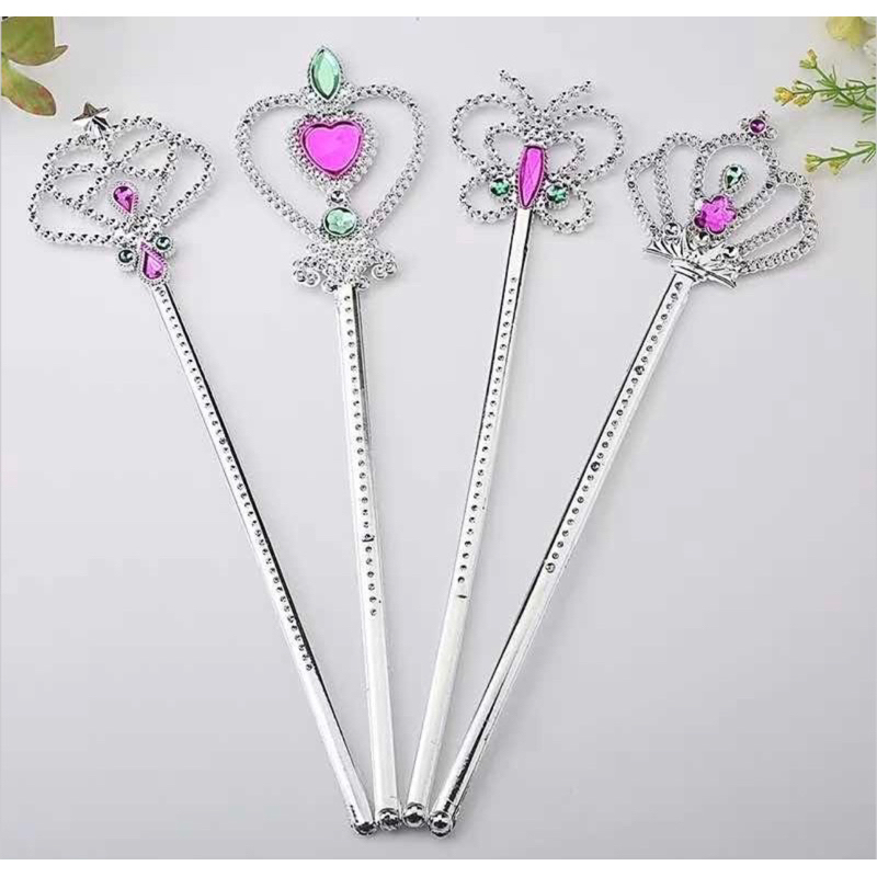 kit com 12 varinha princesa festa infantil em 2 tamanho ( 15 - 32cm )