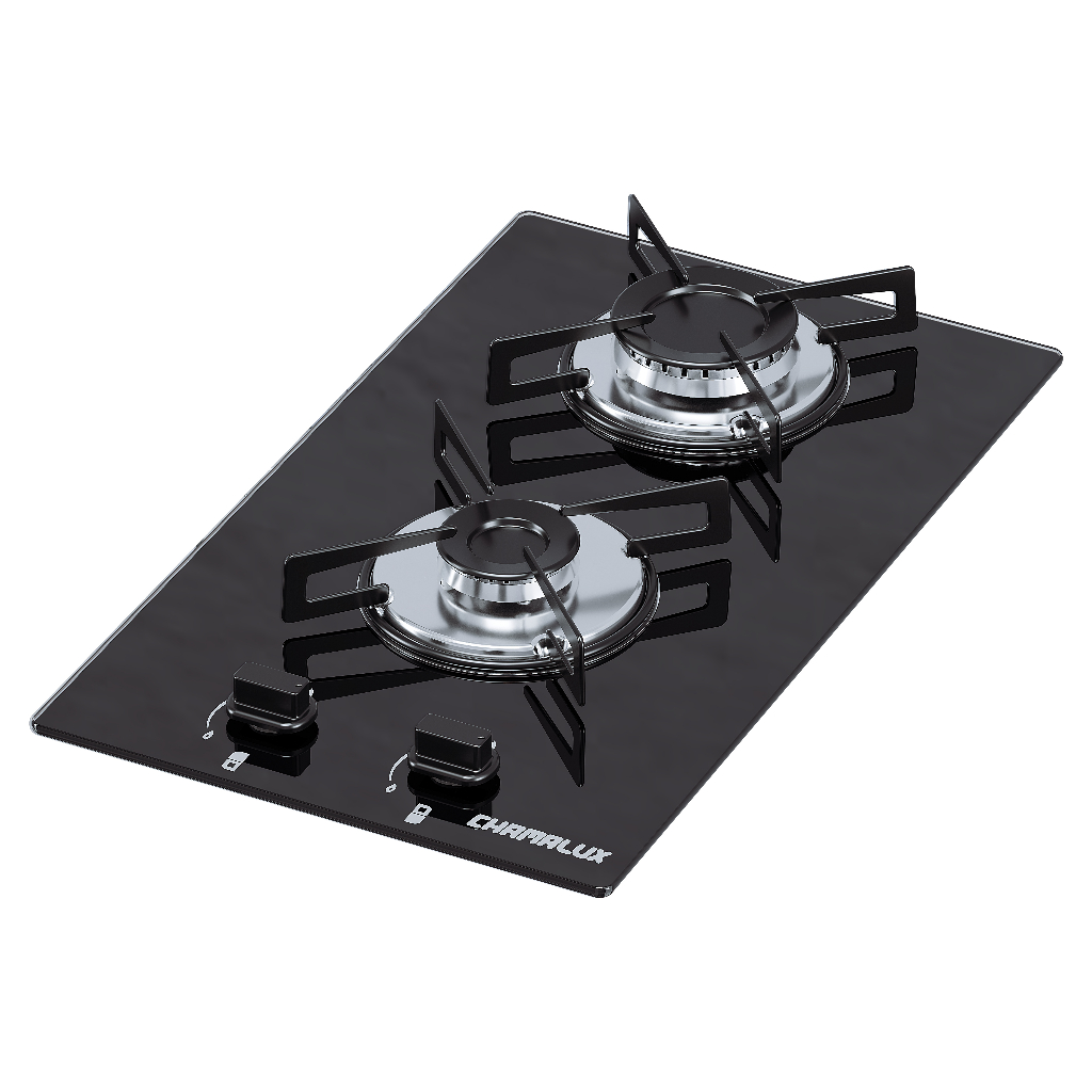 FOGÃO COOKTOP CHAMALUX 2 BOCAS ULTRA CHAMA PRETO