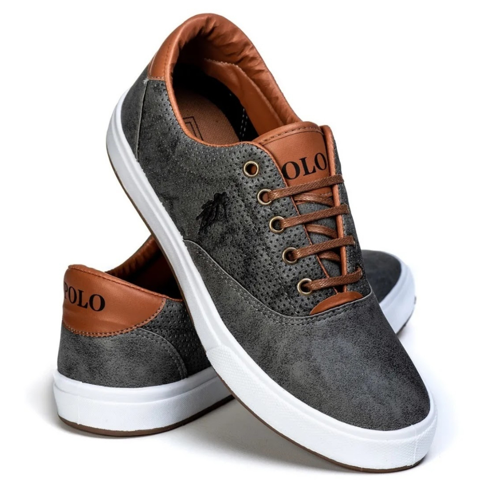 Tenis Masculino Polo Cinza Sapatenis Tênis Masculino Casual cinza polo oxfords sapatenis casual sapa tênis casual social Sapatenis tenis Social Sapatilha masculina elastico sapatilia sapato masculino Mocassins para homem sapatos Esporte fino