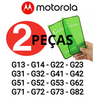 KIT COM 2 PELICULAS CERAMICA BRILHANTE TRANSPARENTE FLEXÍVEL COMPATIVEL MOTOROLA: G13, G14, G22, G23, G31, G32, G41, G42, G51, G52, G53, G62, G71, G72, G73, G82