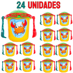 24 Baldinhos PraiaVenda No Atacado - Com Certificação Inmetro - Cores e Estampas Sortidas - Bob C/4 unidades - kendy b.