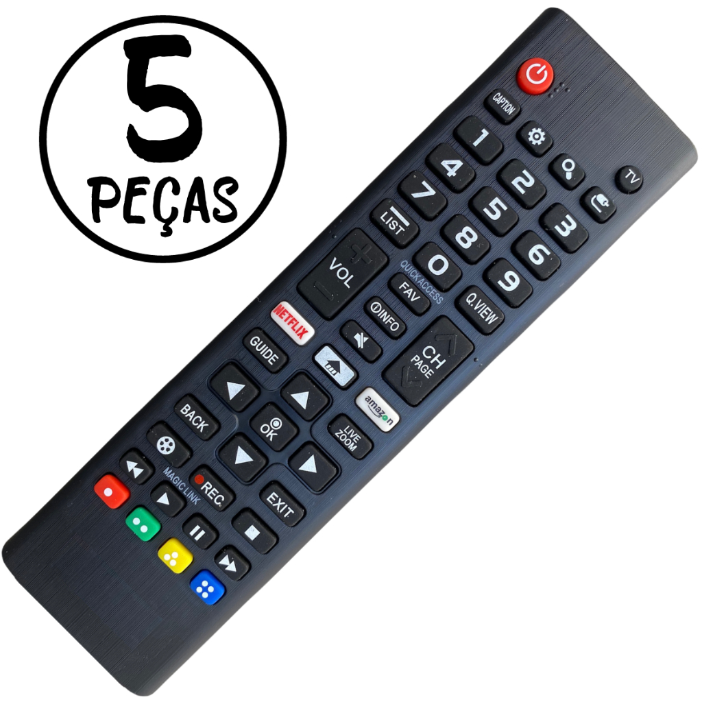 Kit 5 Controle Remoto Tv Smart L G 7045/8035 em Oferta na Shopee