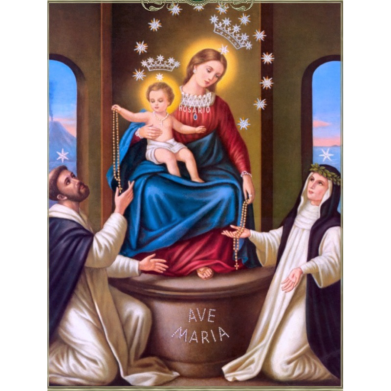 Quadrinho Nossa Senhora do Rosário de Pompeia 10cm em Oferta na Shopee