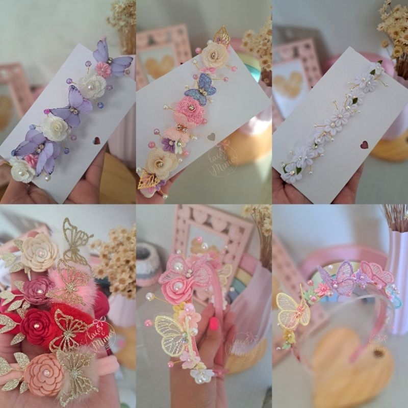 Faixa Laço Jardim Encantado / Tiara de Borboletas