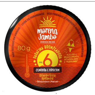Parafina Bronzeador Morena Jambo Corpo FPS6 Dermacream 80g em Oferta na Shopee