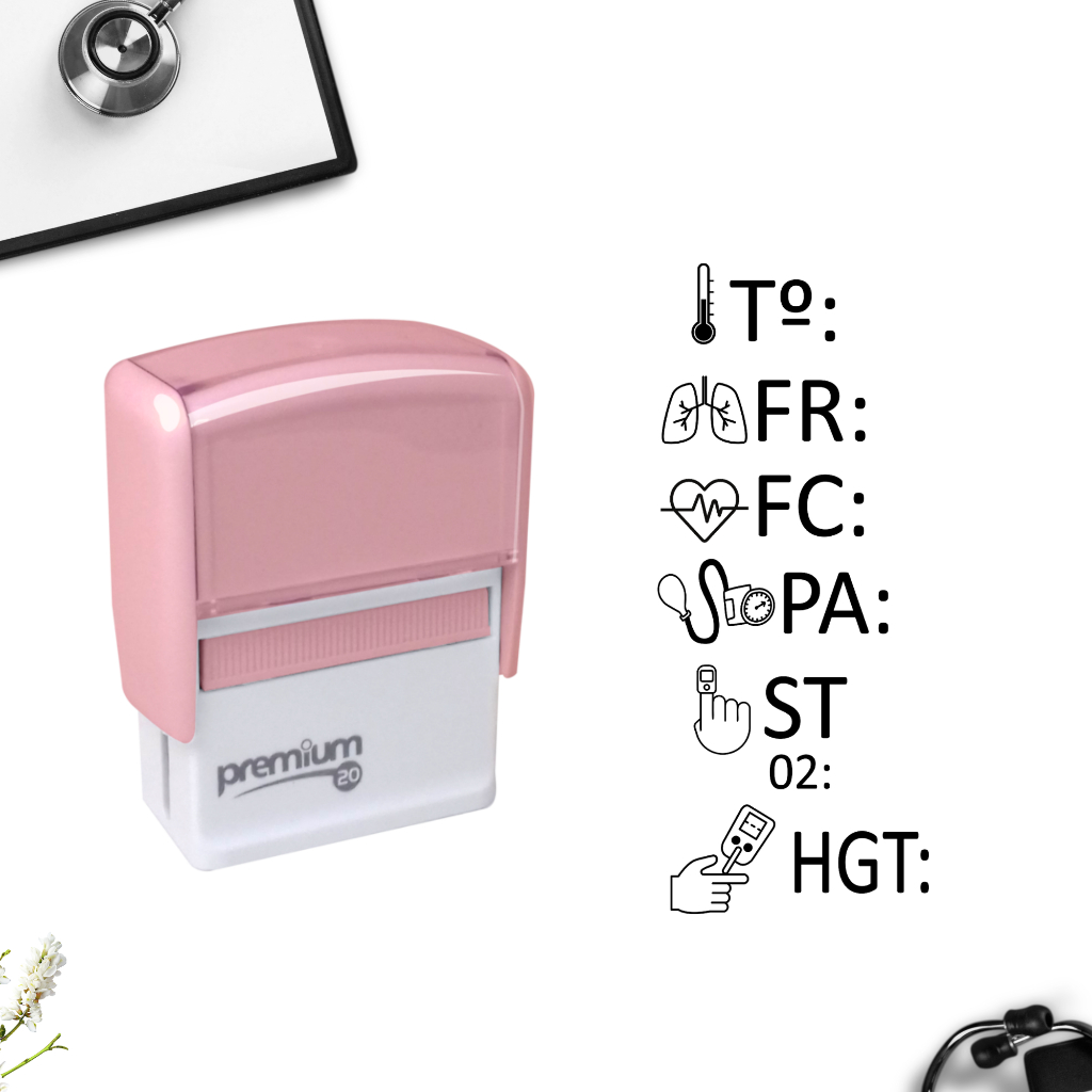 Carimbo enfermagem, Carimbo Sinais Vitais  Carimbo médico Carimbo Profissional da saúde