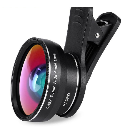 Lente Macro Super Grande Angular De 0,45x Para Câmera De Iphone Universal