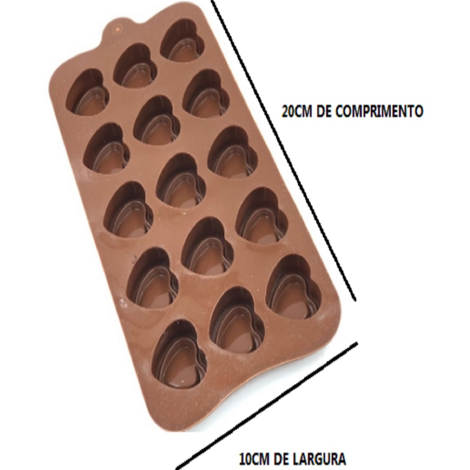 OFERTA Forma De Chocolate Coração Diamond De Silicone 21x10,2Cm Molde Decorativo Multiuso Para Doces