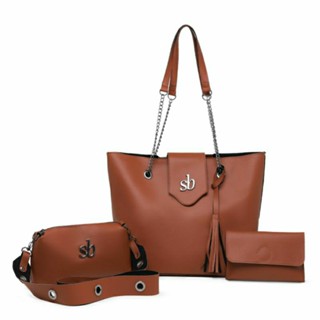 Bolsa Feminina Kit 3 Peças Ombro e Transversal Pequena de Lado Tiracolo