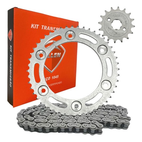 KIT RELAÇÃO TRANSMISSÃO HONDA NXR BROS 160 XRE 190 2016 à 2025
