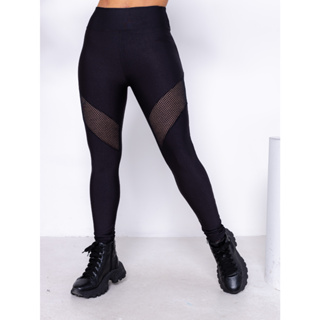 Calça Feminina Legging Com Detalhe Arrastão Leg Treino Academia em Oferta na Shopee