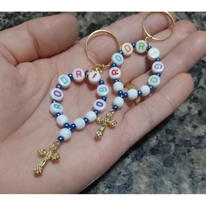 mini terço de dedo , dezeninha personalizado, chaveiro lembrancinha kit com 10 unidades