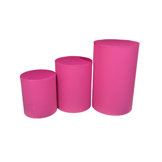 Kit trio capas para cilindro mesa decoração - cor ROSA CHICLETE em Oferta na Shopee