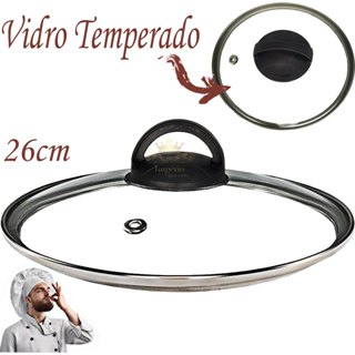 Tampa De Vidro Avulsa Nº26 Temperada Com Puxador Panela Frigideira em Oferta na Shopee