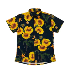 Camisa de botão girasol no oceano estampa tumblr asthetic