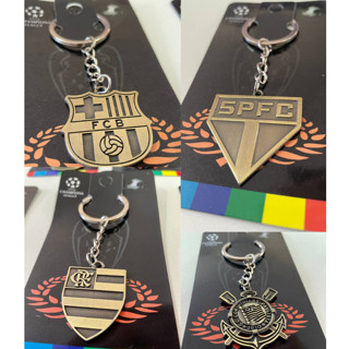 Chaveiro de Futebol Aço Metalico Dupla Face 3D