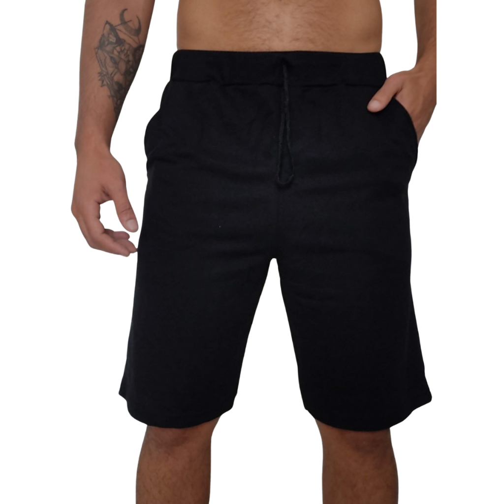 Bermuda Masculina Adulta Moletom Academia Camuflada floral ou lisa Short Moleton Plus Size