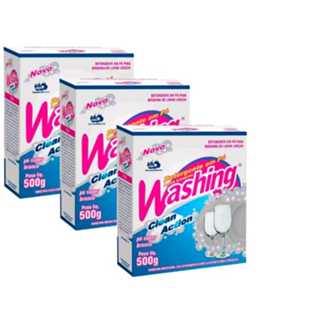 Kit 3 Lava louças detergente em pó para máquina de lavar louça Washing 500gr - Clean Action em Oferta na Shopee