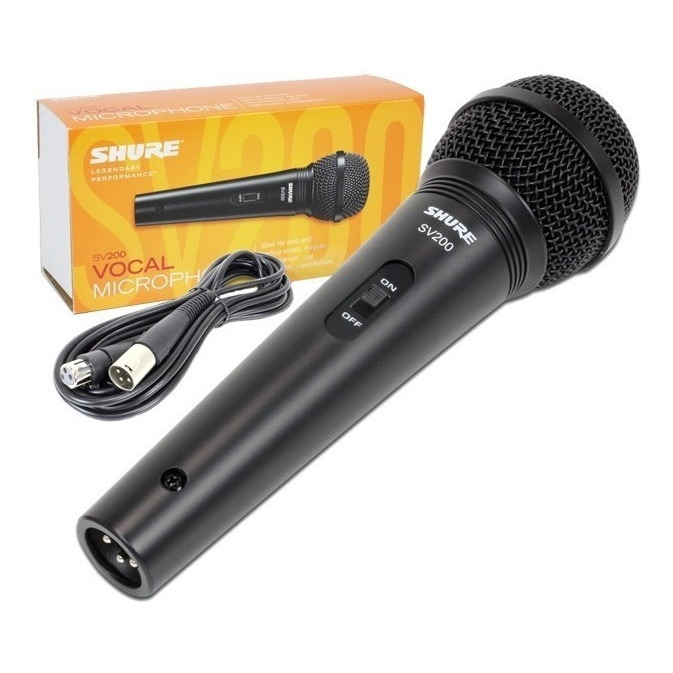 Microfone Shure SV200 com Fio Padrão Polar Cardióide Preto