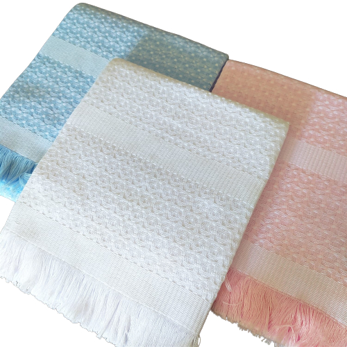 Manta Bebê Cobertor Térmico Algodão Franjas 1,10m x 90cm