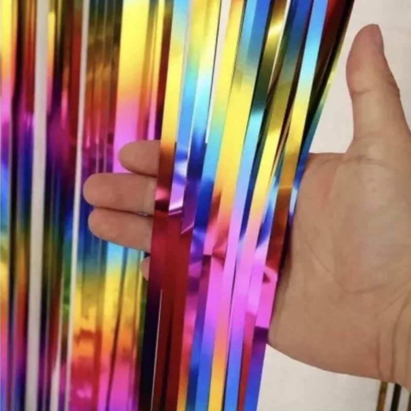 1~5 KIT CORTINA METALIZADO PARA FESTA CARNAVAL  1MX2M DECORAÇÃO FITA METALIZADA COLORIDA 30%OFF em Oferta na Shopee