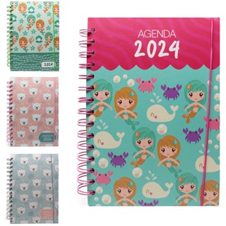 Agenda 2024 Capa Dura Espiral A6 Estampa 168 Folhas 15,2X11cm