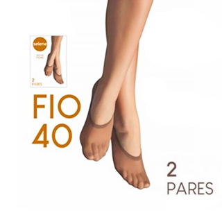 2 Pares Meia Sapatilha Fio 40 Qualidade Resistente SELENE Natural ou Preta em Poliamida Meias Curtas Invisivel Social em Oferta na Shopee