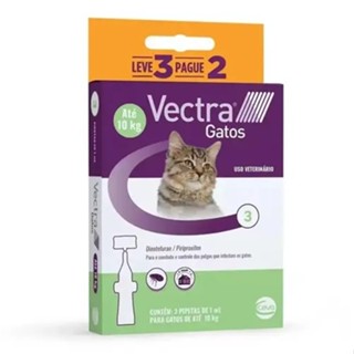 Antipulgas e Carrapatos Ceva Vectra 3D Gatos 3 Pipetas