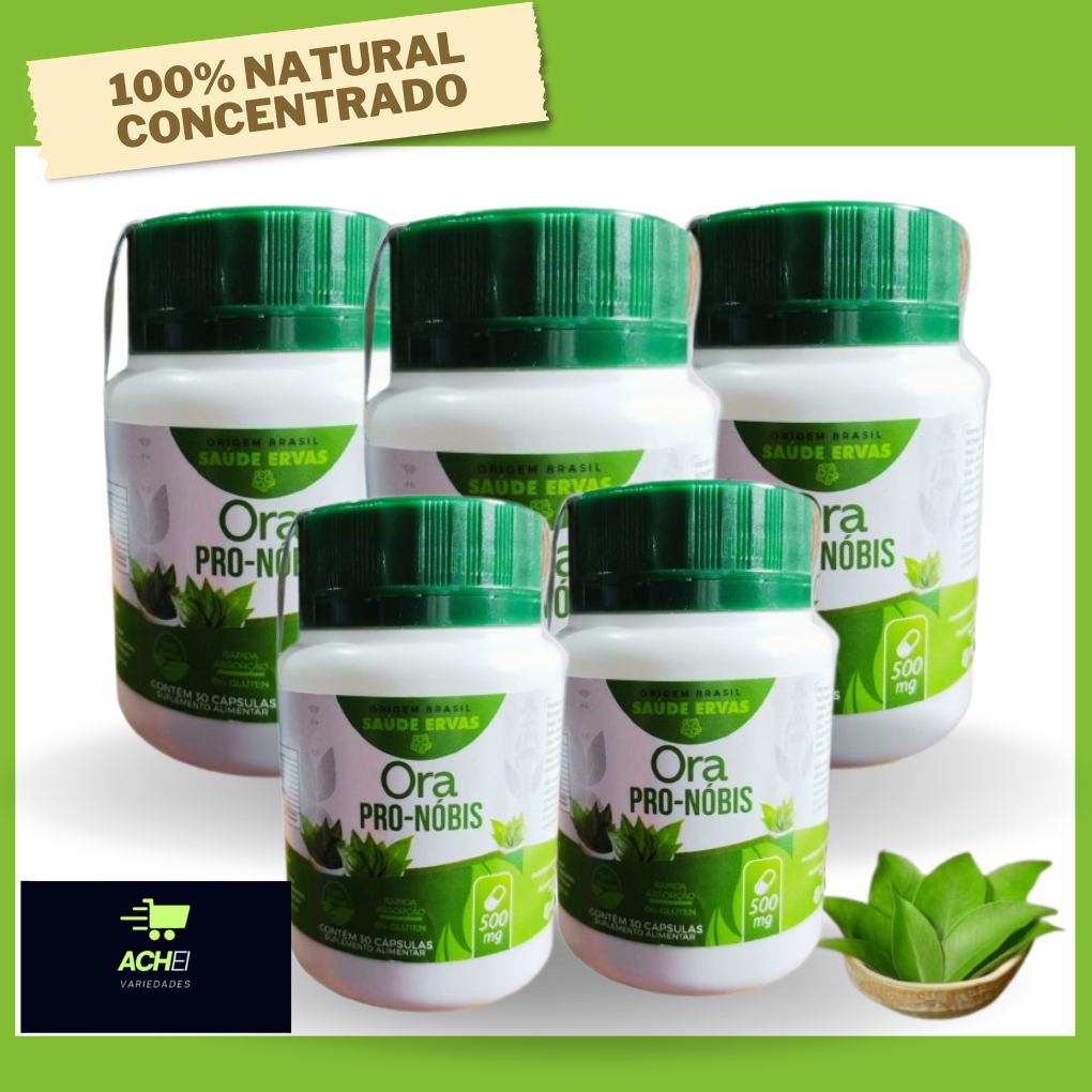 Kit 5 Frasco Ora Pro-Nóbis 500mg Original + Envio Rápido