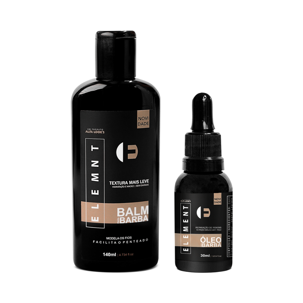 Balm para Barba 140ml + Óleo para Barba 30ml Element - Kit Barba Hidratada e Saudável