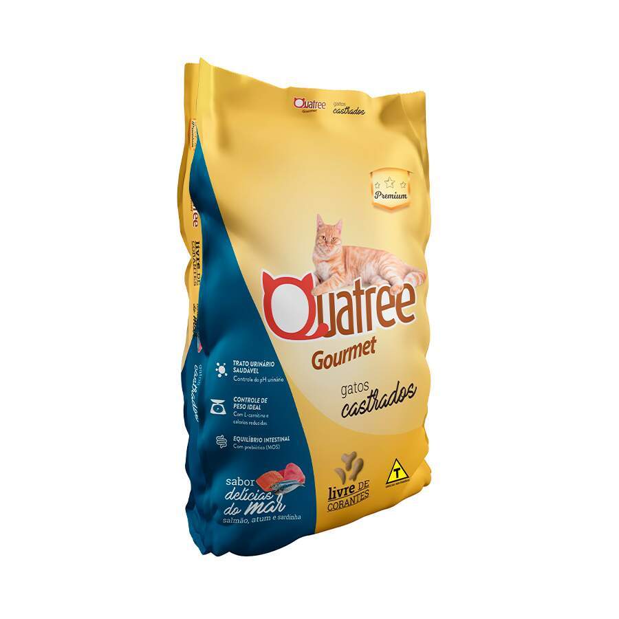 Ração Quatree Gourmet Gato Castrado Delícias do Mar 20 kg