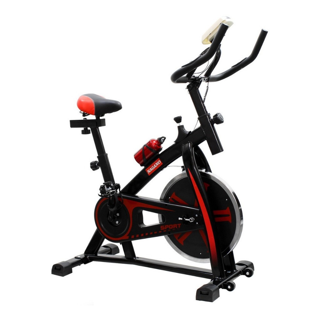 Bicicleta Ergométrica Para Spinning Cor Preto E Vermelho