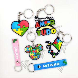 Chaveiro Emborrachado Autismo Autista Alto Relevo