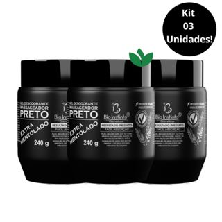 Kit 3 Unidades Gel Preto Extra Mentolado 240g
