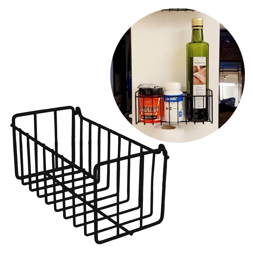 Cesto Multiuso Organizador 20cm Aramado Fruteira de Parede Modelo N0