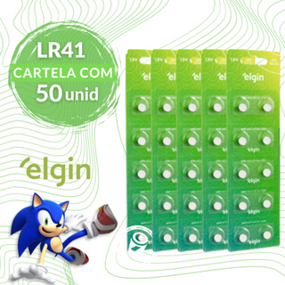 50 Baterias Alcalina Lr41 Elgin Botão - 5 Cartelas C/ 10uni em Oferta na Shopee