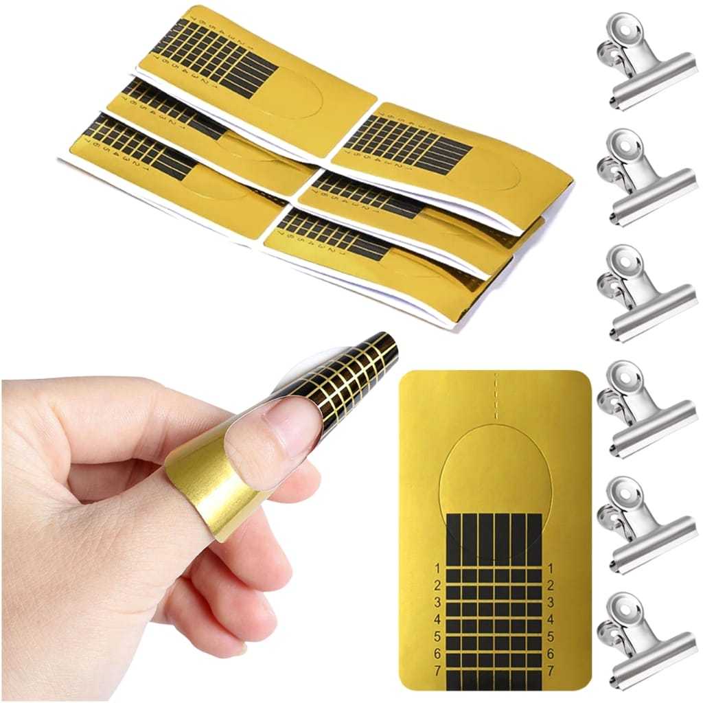 Kit De Unha 10 Moldes Adesivos + 6 Presilha Grampo Para Unhas De Curvatura C Oferta em Oferta na Shopee